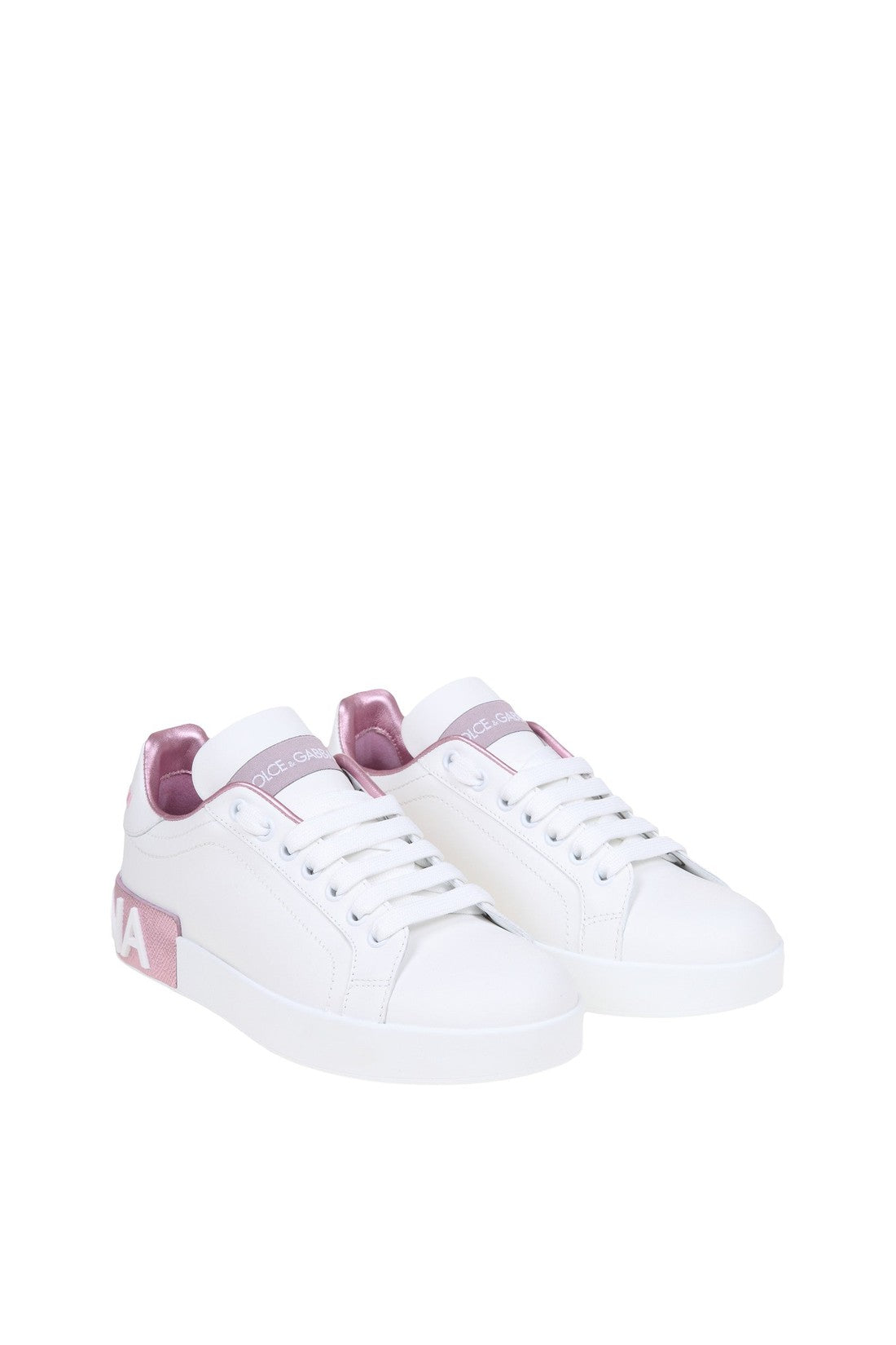 DOLCE & GABBANA-OUTLET-SALE-Dolce & gabbana portofino sneakers in white leather-ARCHIVIST