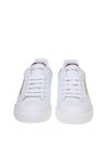 DOLCE & GABBANA-OUTLET-SALE-Dolce & gabbana portofino sneakers in white leather with logo pearl-ARCHIVIST