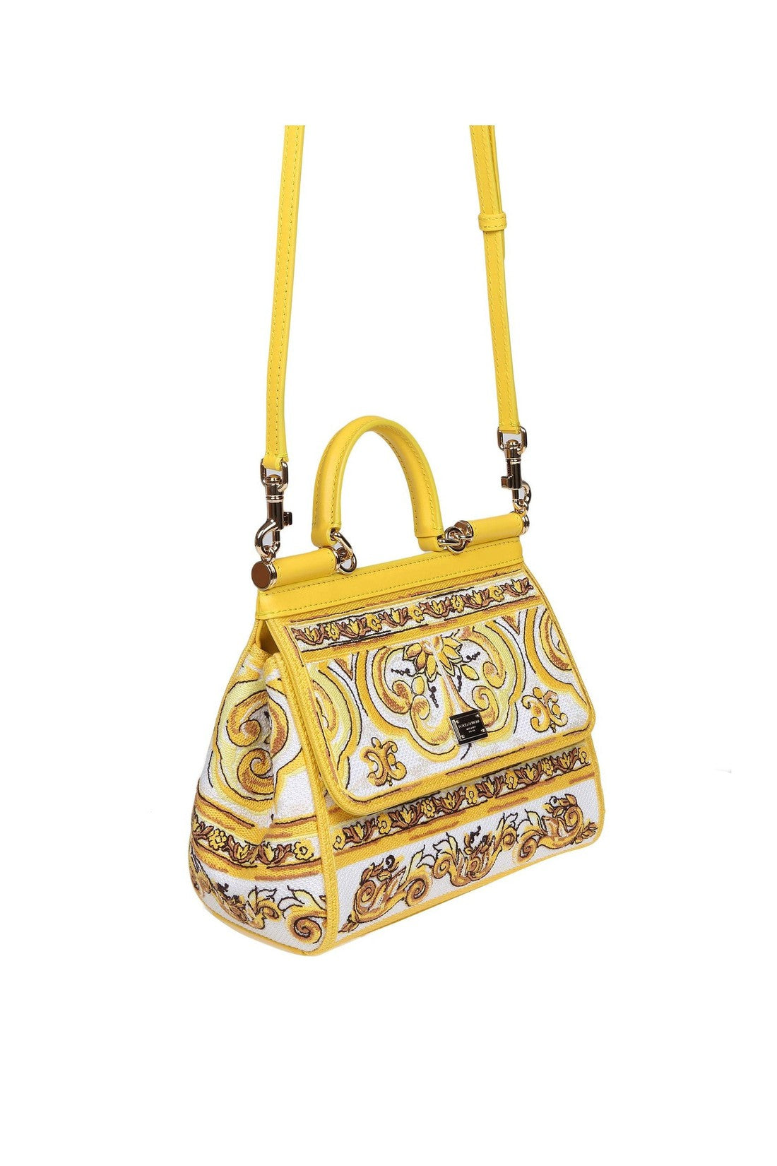 DOLCE & GABBANA-OUTLET-SALE-Dolce & gabbana sicily handbag in fabric with maiolica print-ARCHIVIST