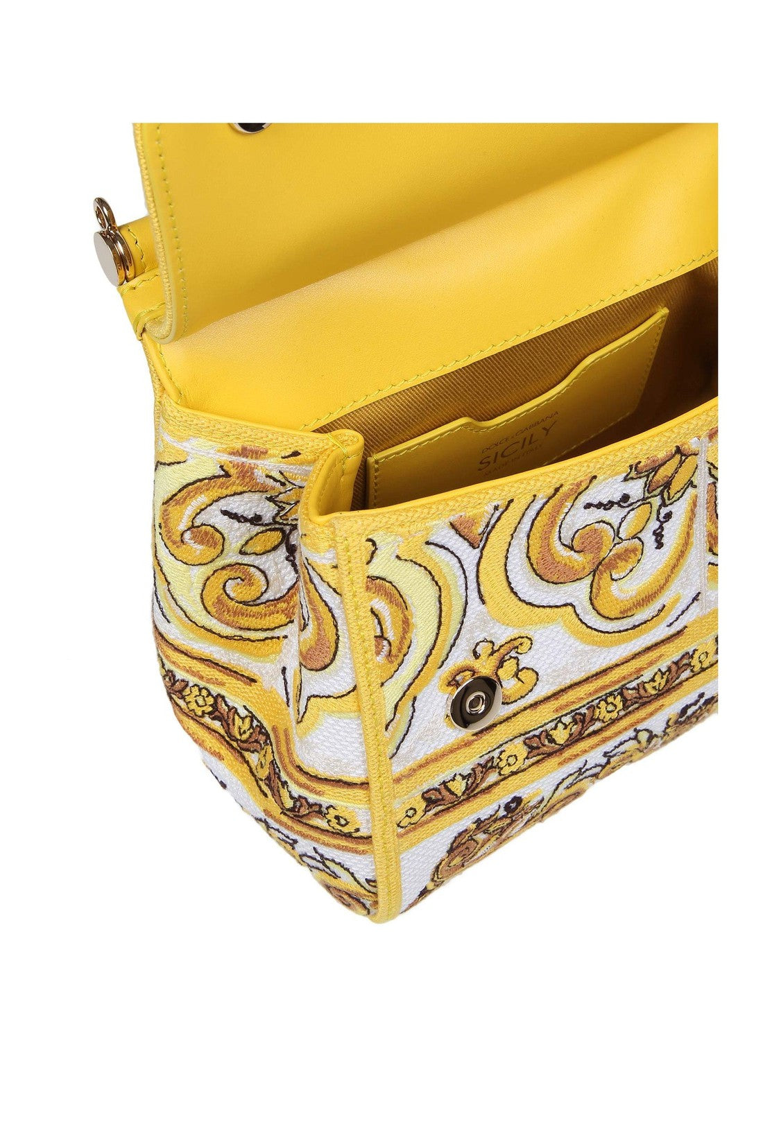 DOLCE & GABBANA-OUTLET-SALE-Dolce & gabbana sicily handbag in fabric with maiolica print-ARCHIVIST