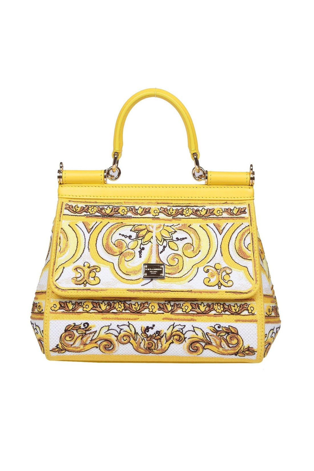 DOLCE & GABBANA-OUTLET-SALE-Dolce & gabbana sicily handbag in fabric with maiolica print-ARCHIVIST