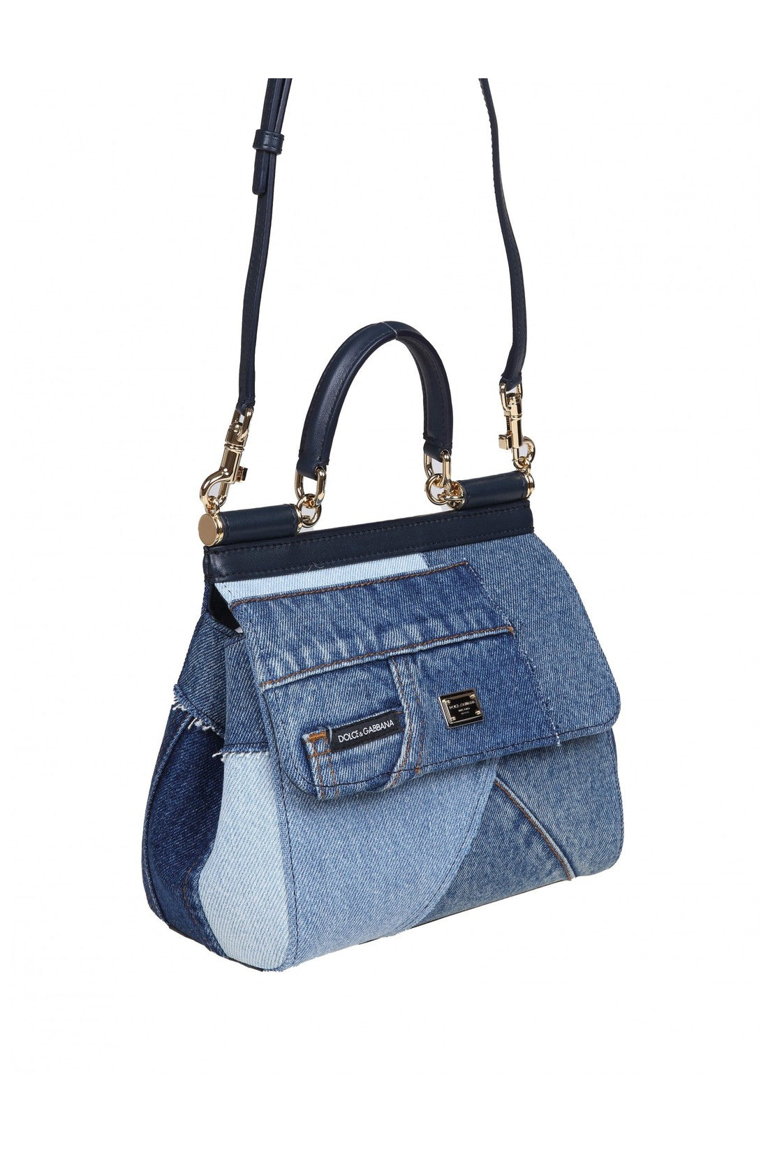 DOLCE & GABBANA-OUTLET-SALE-Dolce & gabbana sicily handbag in patchwork denim-ARCHIVIST