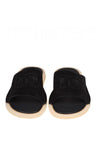 DOLCE & GABBANA-OUTLET-SALE-Dolce & gabbana slide dg light in black suede-ARCHIVIST