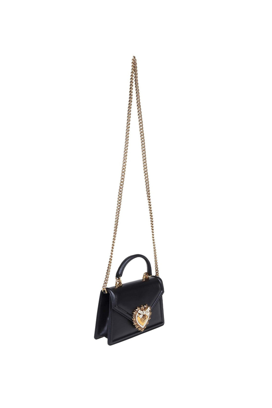 DOLCE & GABBANA-OUTLET-SALE-Dolce & gabbana small devotion handbag in black color leather-ARCHIVIST