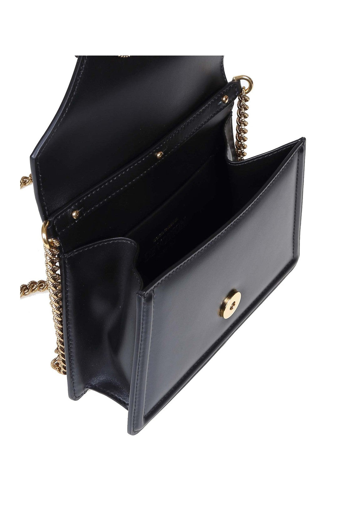 DOLCE & GABBANA-OUTLET-SALE-Dolce & gabbana small devotion handbag in black color leather-ARCHIVIST