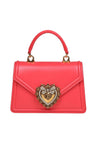 DOLCE & GABBANA-OUTLET-SALE-Dolce & gabbana small devotion handbag in coral leather-ARCHIVIST