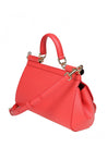 DOLCE & GABBANA-OUTLET-SALE-Dolce & gabbana small sicily bag in coral dauphine leather-ARCHIVIST