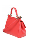 DOLCE & GABBANA-OUTLET-SALE-Dolce & gabbana small sicily bag in coral dauphine leather-ARCHIVIST