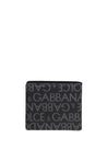 DOLCE & GABBANA-OUTLET-SALE-Dolce & gabbana wallet in jacquard fabric with logo-ARCHIVIST