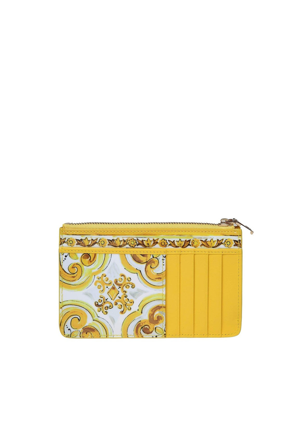 DOLCE & GABBANA-OUTLET-SALE-Dolce & gabbana yellow polished leather card holder-ARCHIVIST