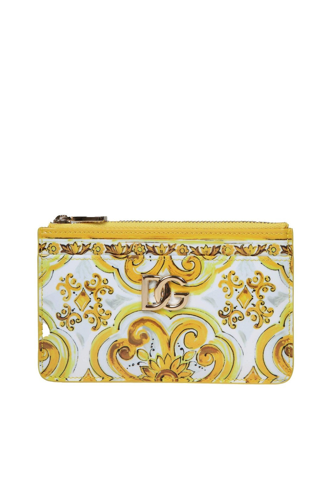 DOLCE & GABBANA-OUTLET-SALE-Dolce & gabbana yellow polished leather card holder-ARCHIVIST