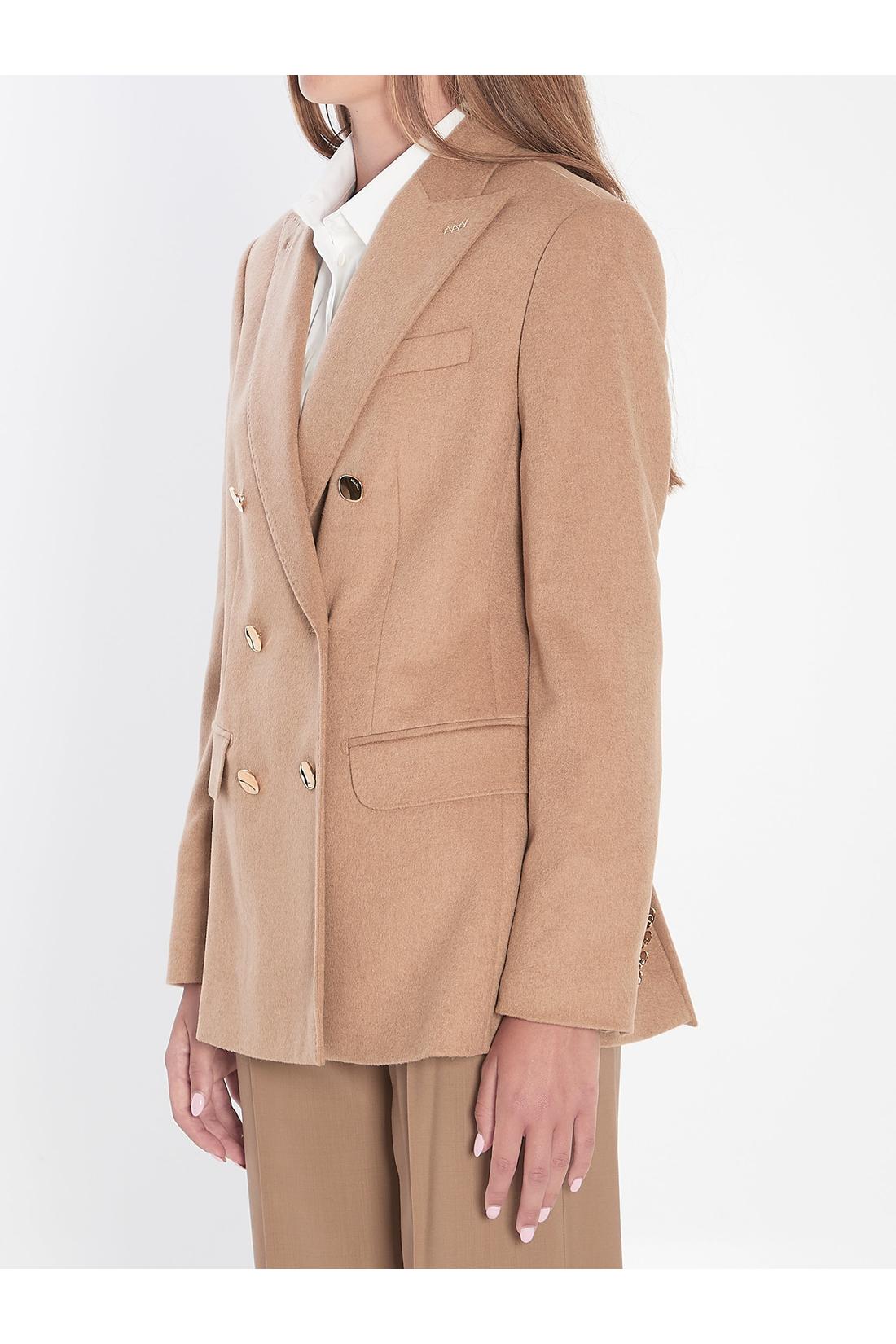 Max Mara-OUTLET-SALE-Double-breasted blazer in camel-ARCHIVIST