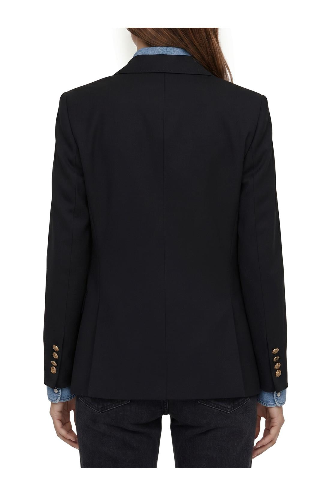 Golden Goose-OUTLET-SALE-Double-breasted blazer in wool gabardine-ARCHIVIST