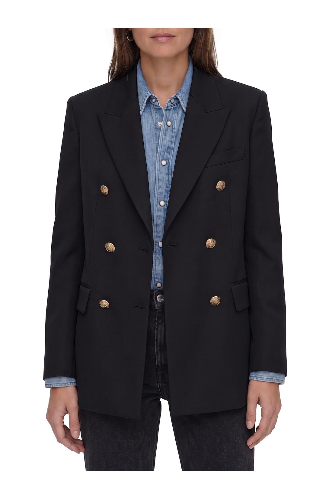 Golden Goose-OUTLET-SALE-Double-breasted blazer in wool gabardine-ARCHIVIST
