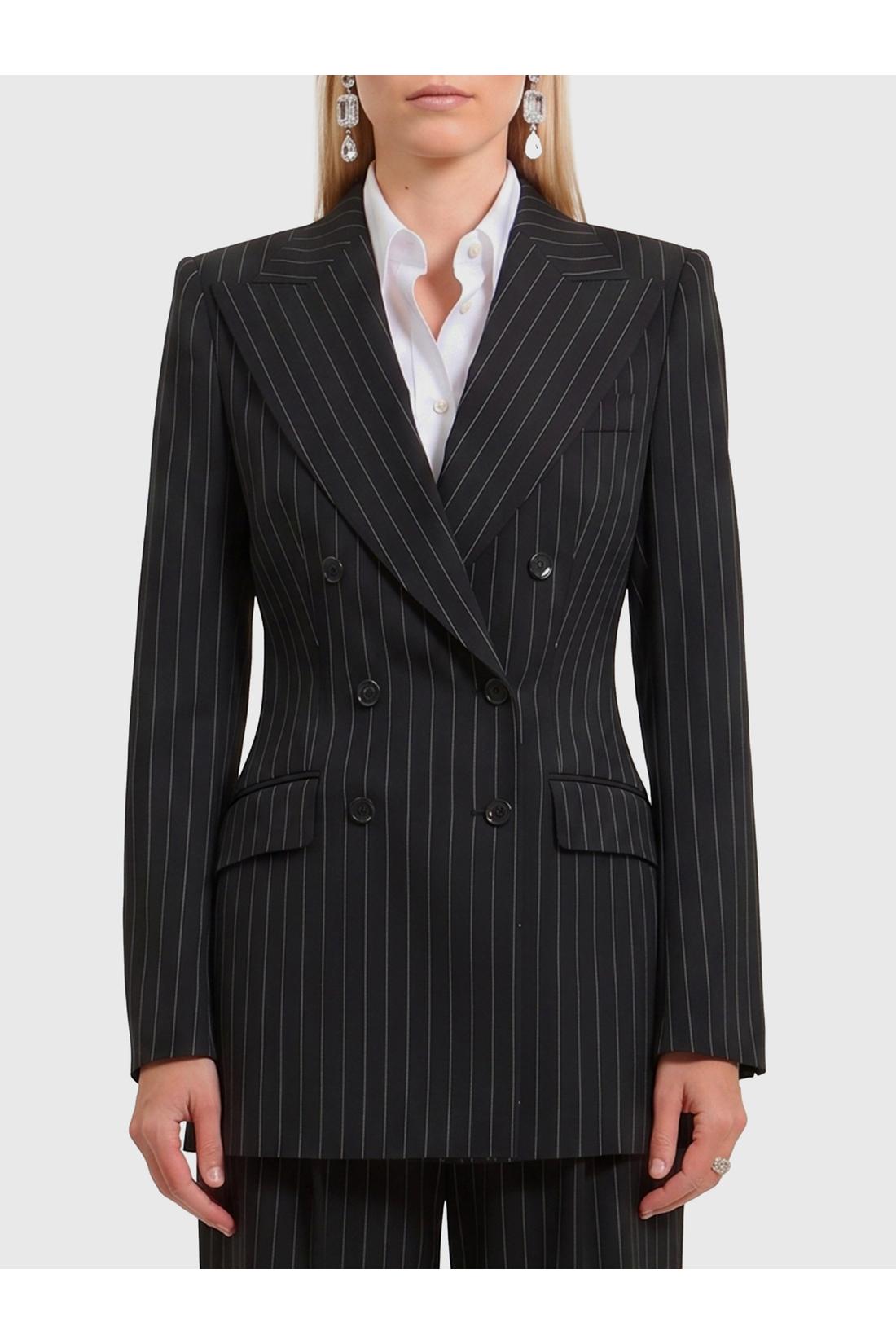 Dolce & Gabbana-OUTLET-SALE-Double-breasted chalk stripe jacket-ARCHIVIST
