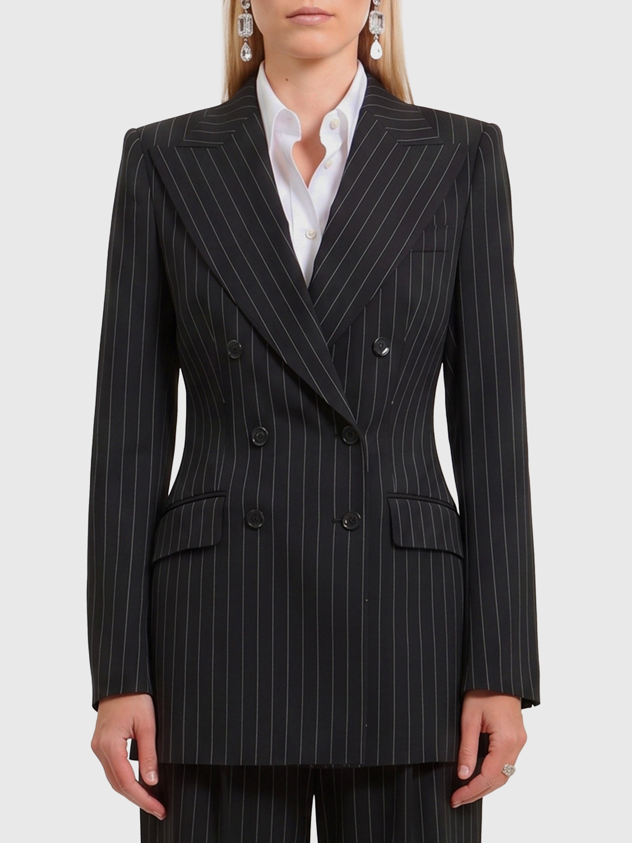 Dolce&gabbana-OUTLET-SALE-Double-breasted chalk stripe jacket-ARCHIVIST
