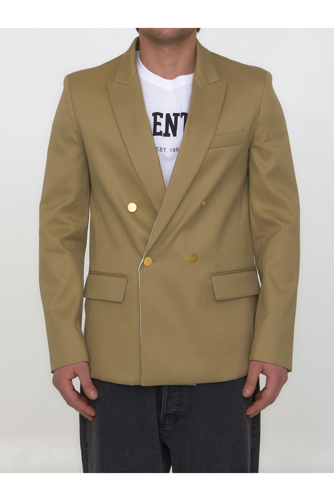 VALENTINO GARAVANI-OUTLET-SALE-Double-breasted cotton jacket-ARCHIVIST