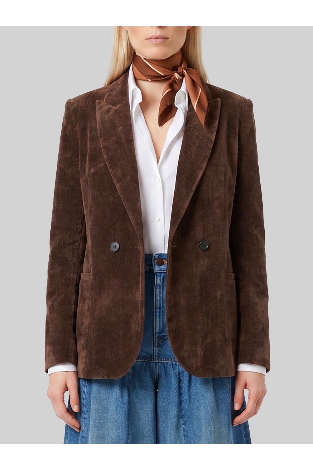 Sutton new york-OUTLET-SALE-Double-breasted délavé velvet jacket-ARCHIVIST