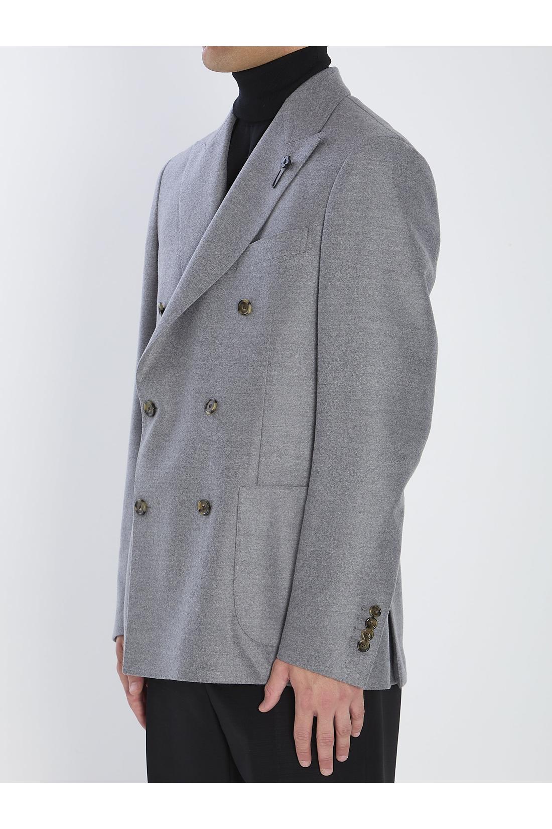 Lardini-OUTLET-SALE-Double-breasted jacket in pure virgin wool-ARCHIVIST