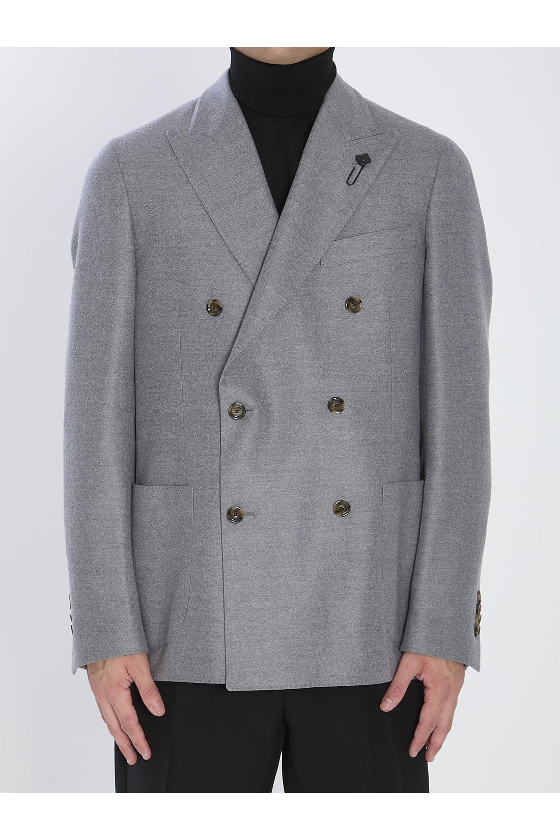Lardini-OUTLET-SALE-Double-breasted jacket in pure virgin wool-ARCHIVIST