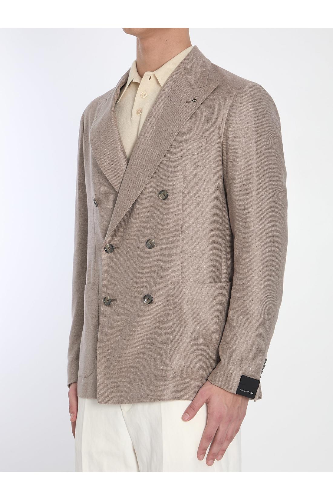 Tagliatore-OUTLET-SALE-Double-breasted silk jacket-ARCHIVIST