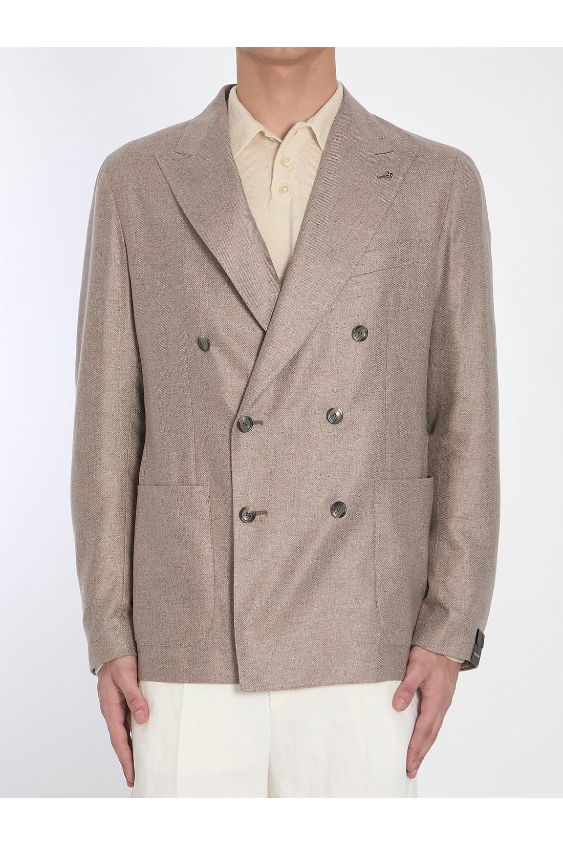Tagliatore-OUTLET-SALE-Double-breasted silk jacket-ARCHIVIST