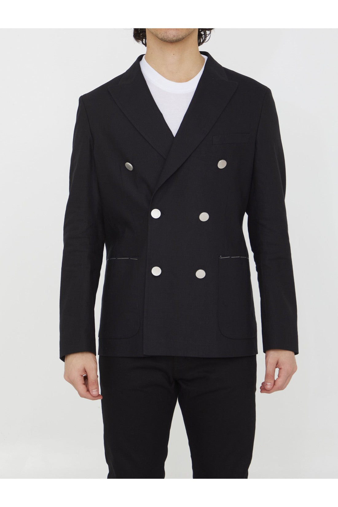 Tonello-OUTLET-SALE-Double-breasted stretch jacket-ARCHIVIST