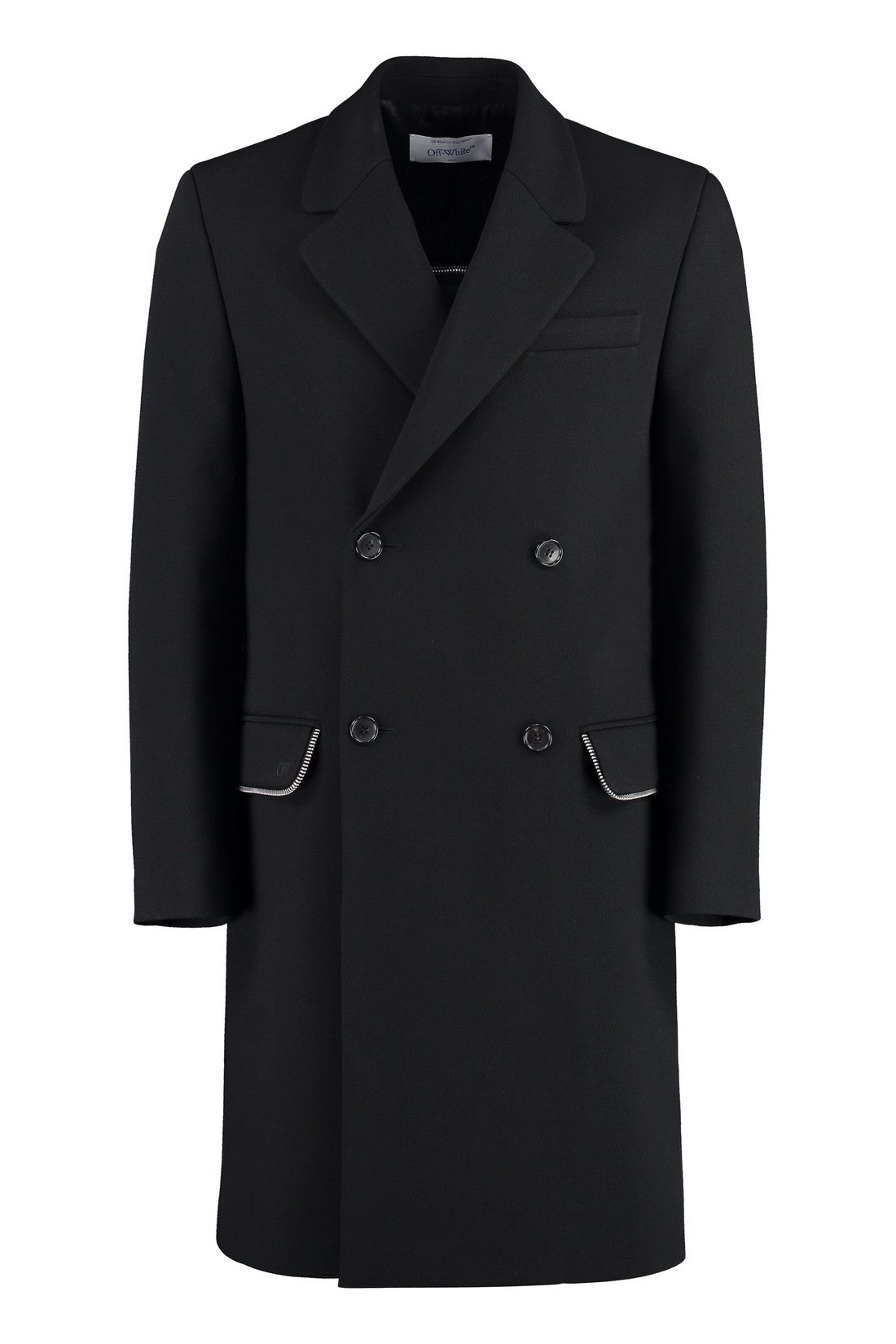 Off-White-OUTLET-SALE-Double-breasted virgin wool coat-ARCHIVIST