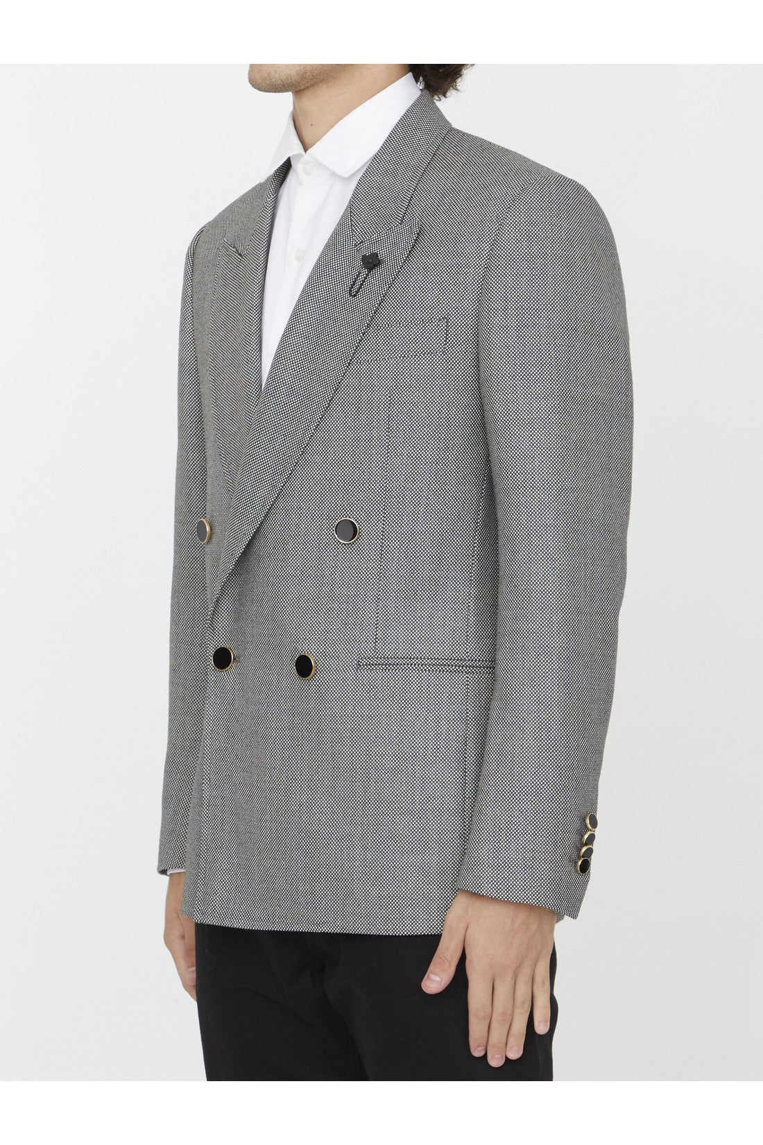 LARDINI-OUTLET-SALE-Double-breasted wool jacket-ARCHIVIST