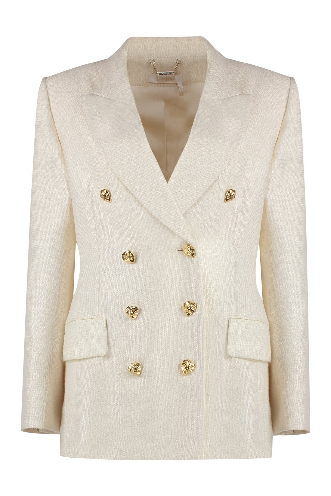 Chloé-OUTLET-SALE-Double-breasted wool-silk blazer-ARCHIVIST