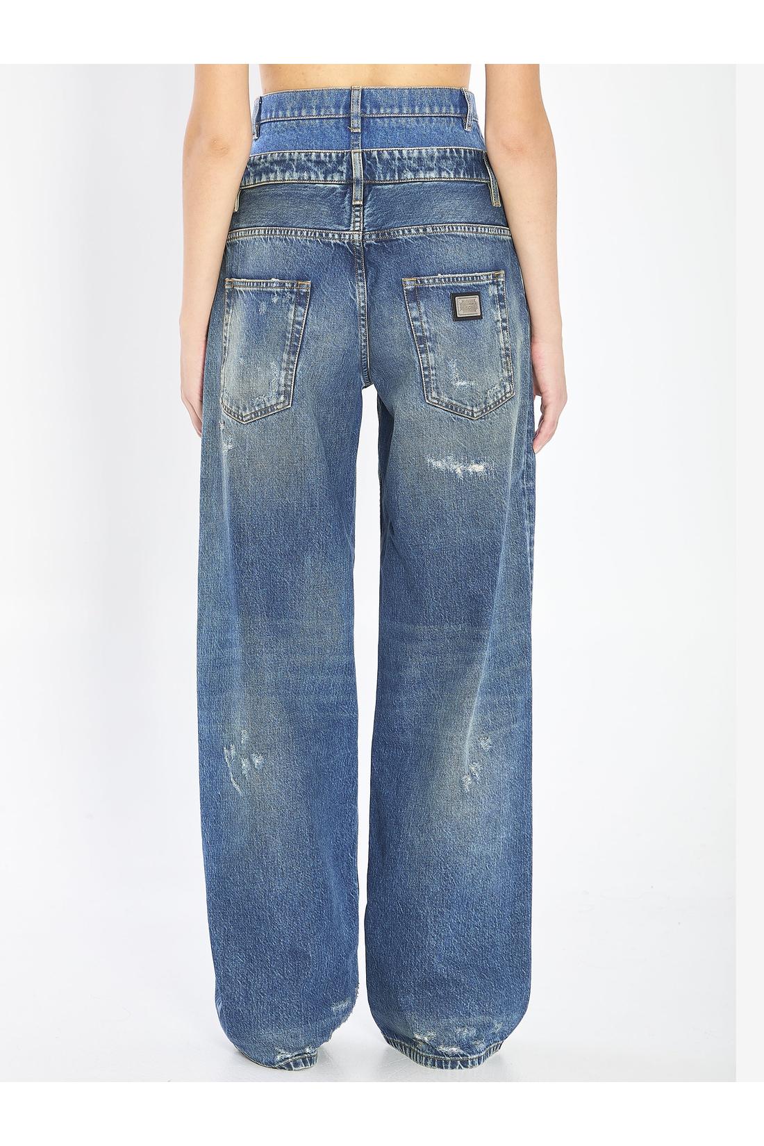 Dolce & Gabbana-OUTLET-SALE-Double wasited denim jeans-ARCHIVIST