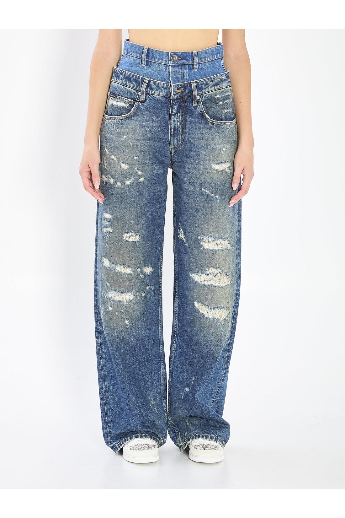 Dolce & Gabbana-OUTLET-SALE-Double wasited denim jeans-ARCHIVIST