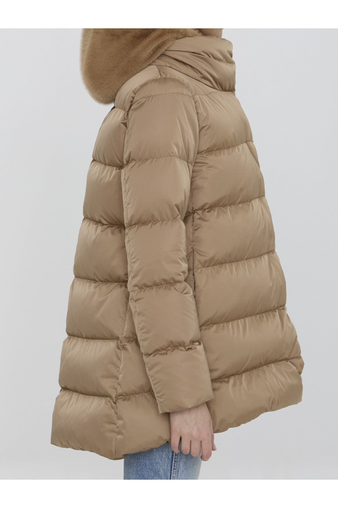 HERNO-OUTLET-SALE-Down jacket in nylon and eco-fur-ARCHIVIST