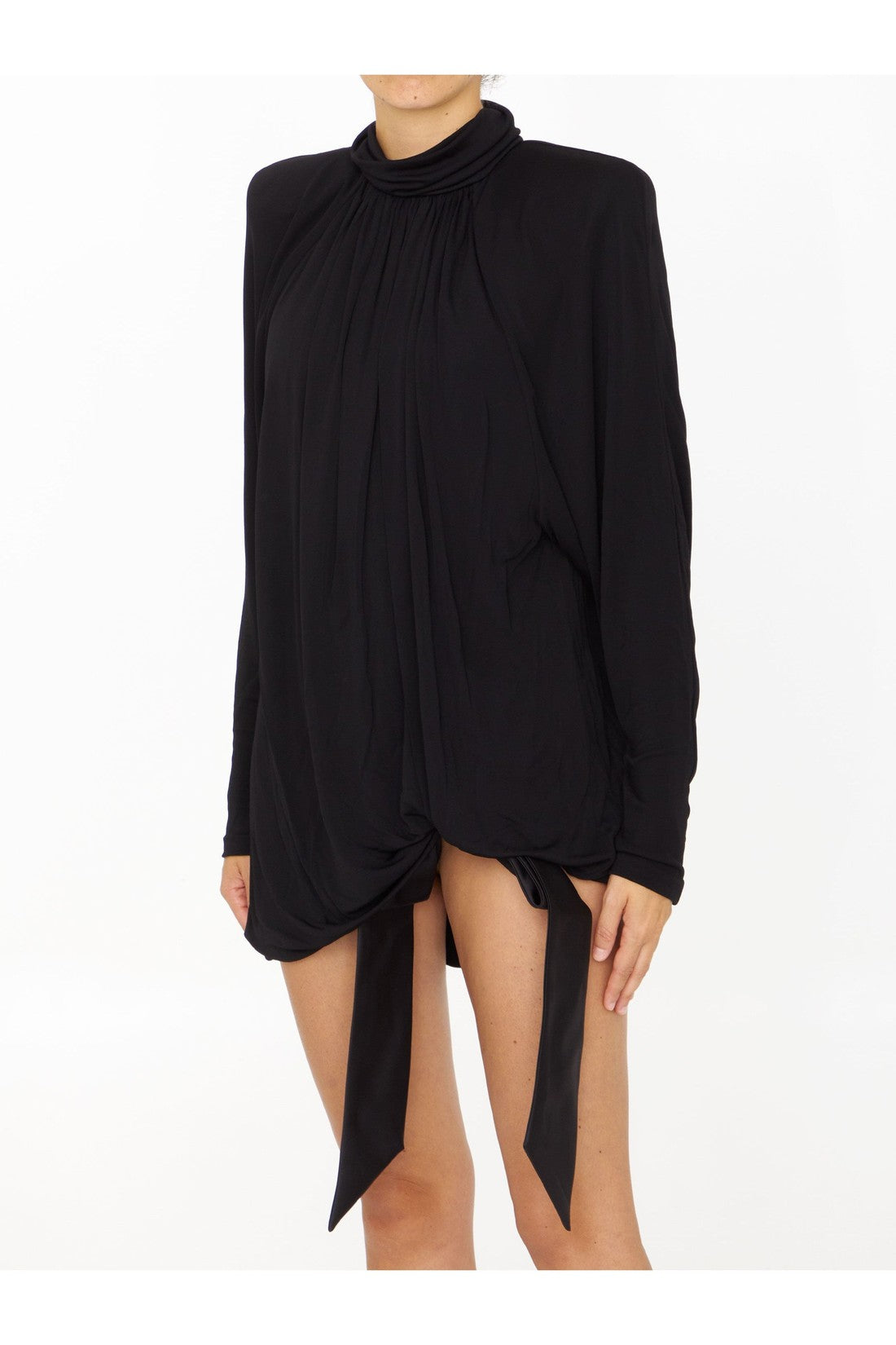 SAINT LAURENT-OUTLET-SALE-Draped jersey dress-ARCHIVIST