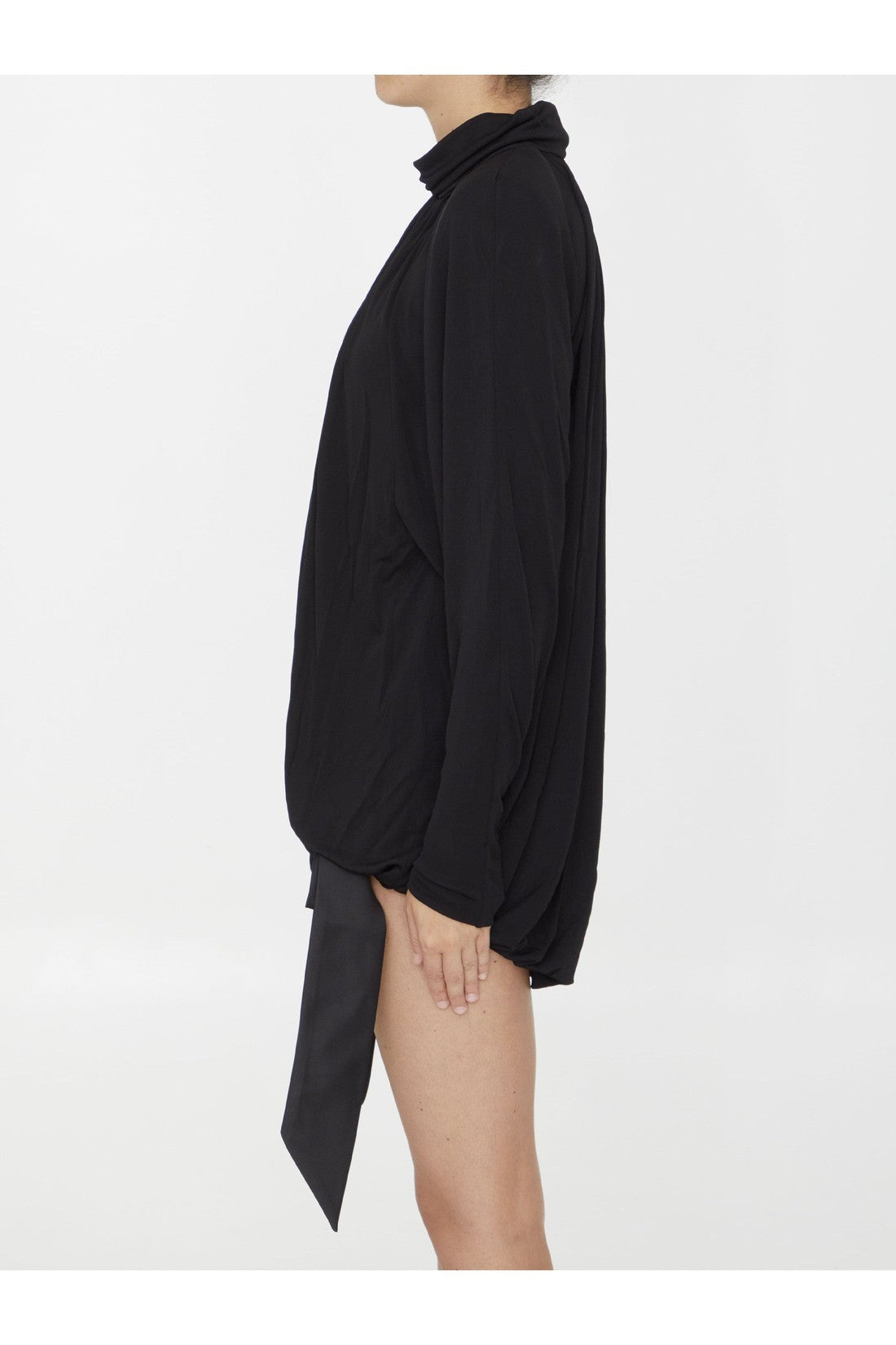 SAINT LAURENT-OUTLET-SALE-Draped jersey dress-ARCHIVIST