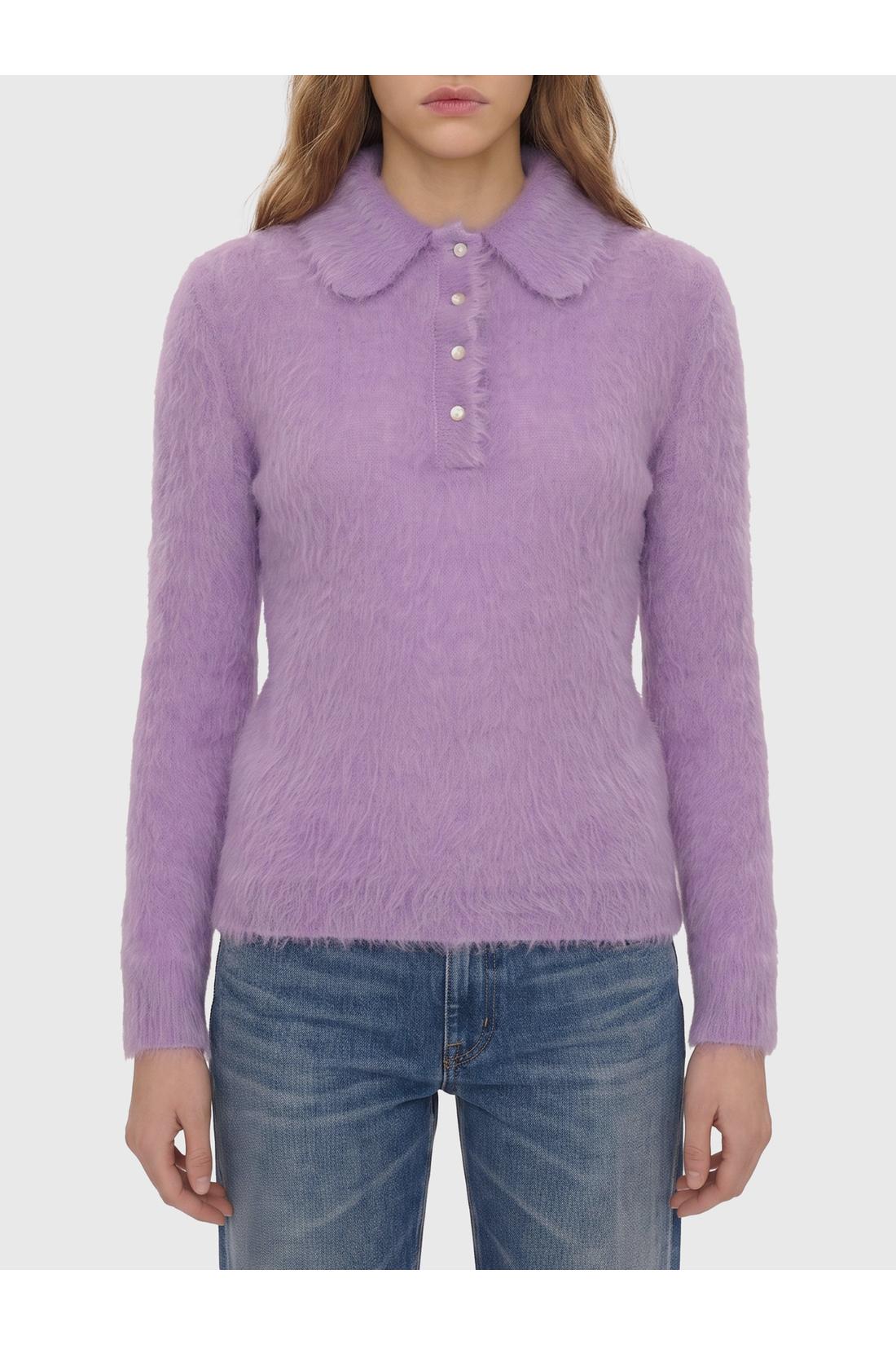Chloé-OUTLET-SALE-Dreamy Lavander polo-style pullover-ARCHIVIST