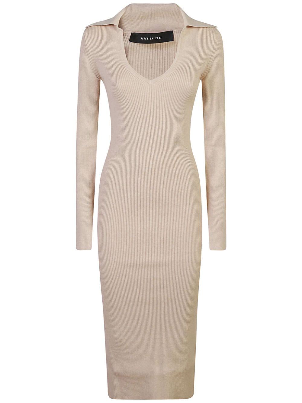 Federica Tosi-OUTLET-SALE-Dress BEIGE-ARCHIVIST