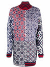 GOLDEN GOOSE-OUTLET-SALE-Dress Dominika Wool Norway Patchwork Jacquard-ARCHIVIST