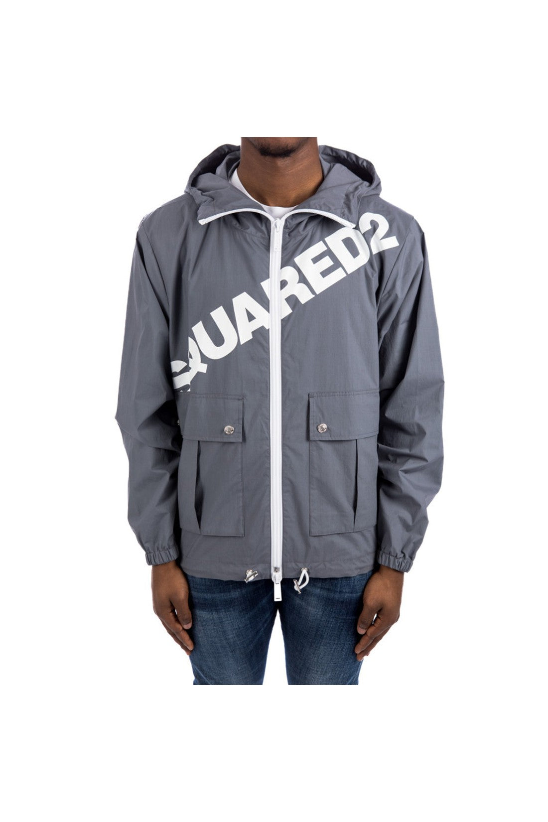 DSQUARED2-OUTLET-SALE-Dsquared2 Logo Hooded Windbreaker-ARCHIVIST