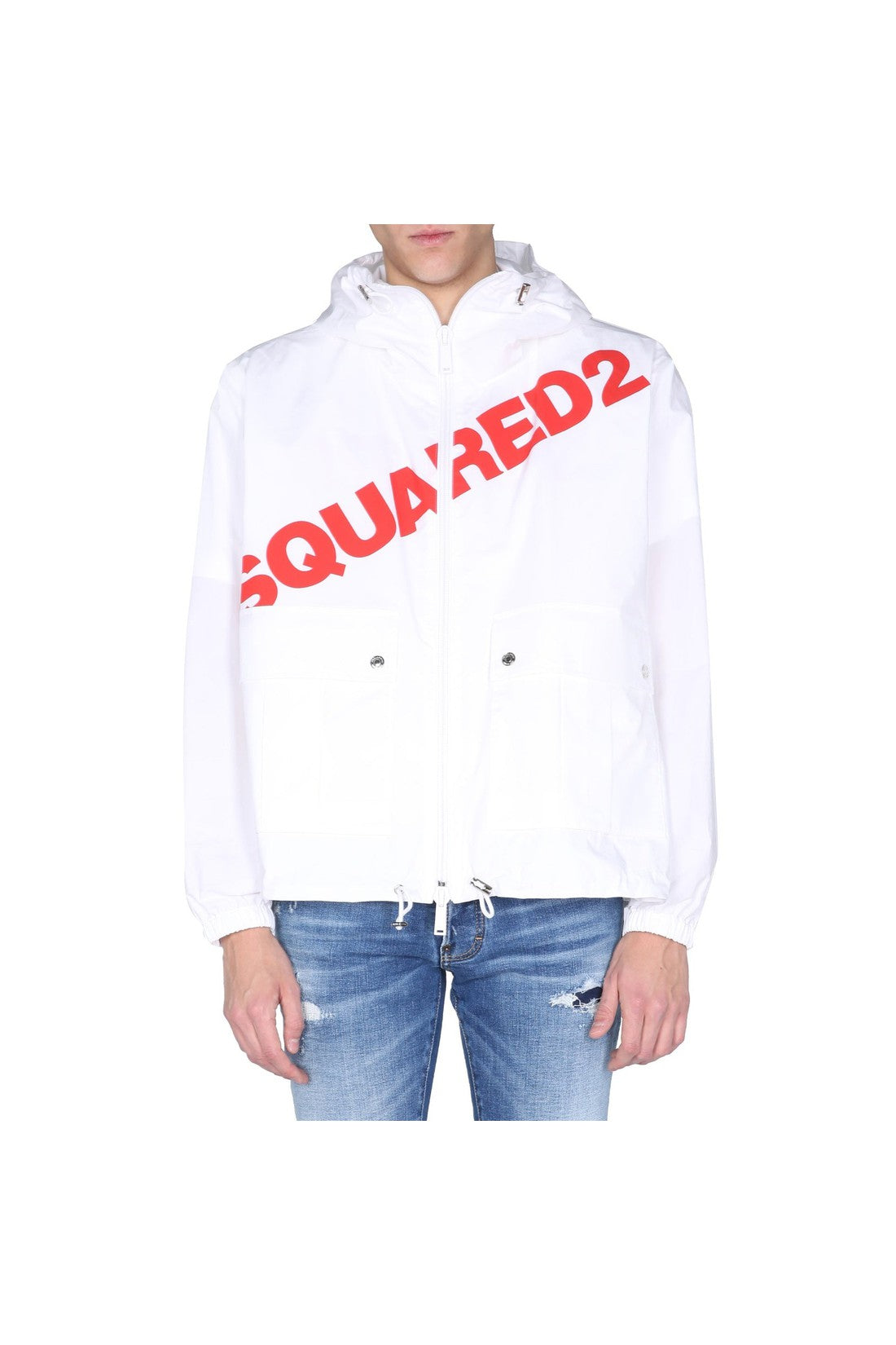 DSQUARED2-OUTLET-SALE-Dsquared2 Logo Hooded Windbreaker-ARCHIVIST