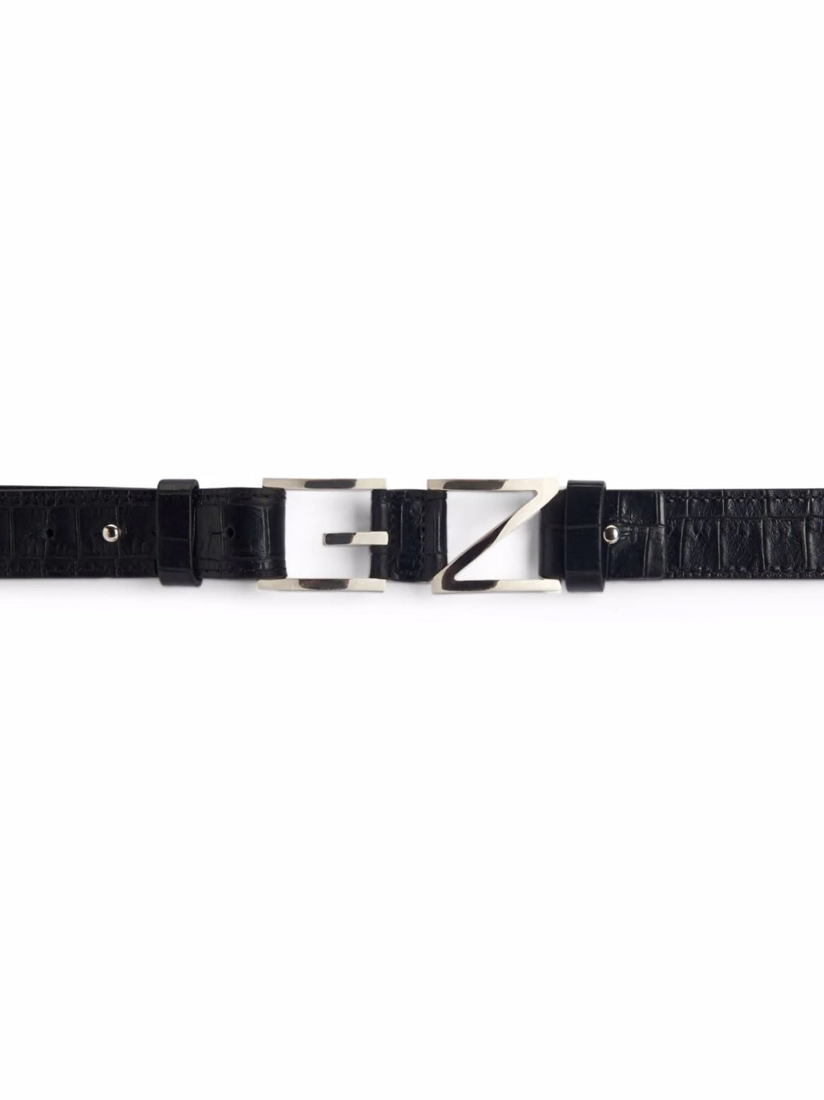 Croc-Effect GZ Block Logo Belt