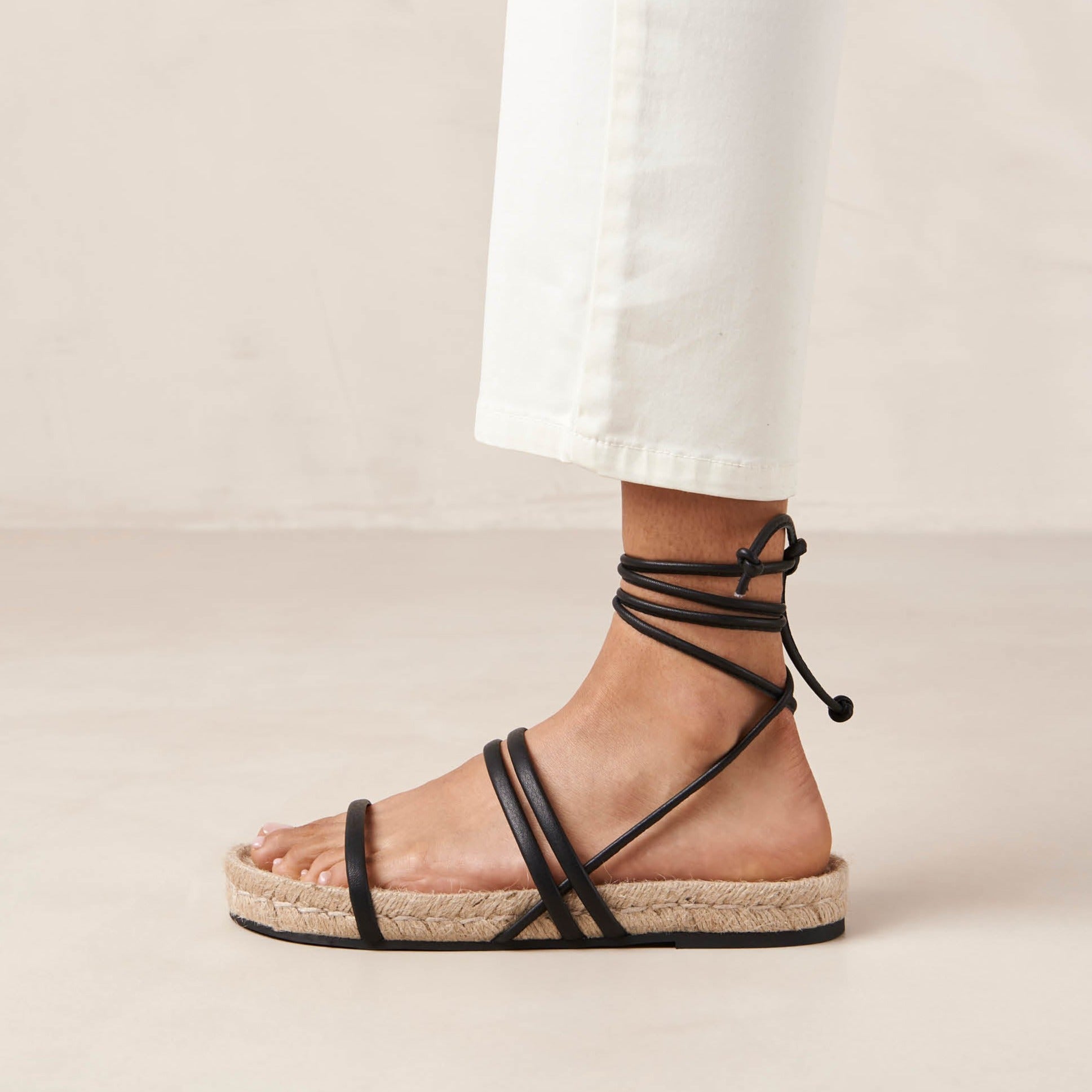 Rayna Black Leather Sandals