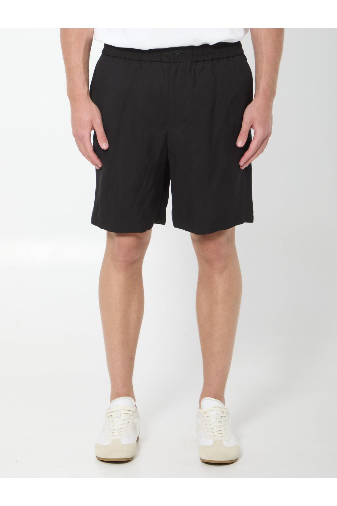 Elasticated waist shorts-Hosen-Ami Paris-OUTLET-L-SCHWARZ-ARCHIVIST-ARCHIVE-SALE
