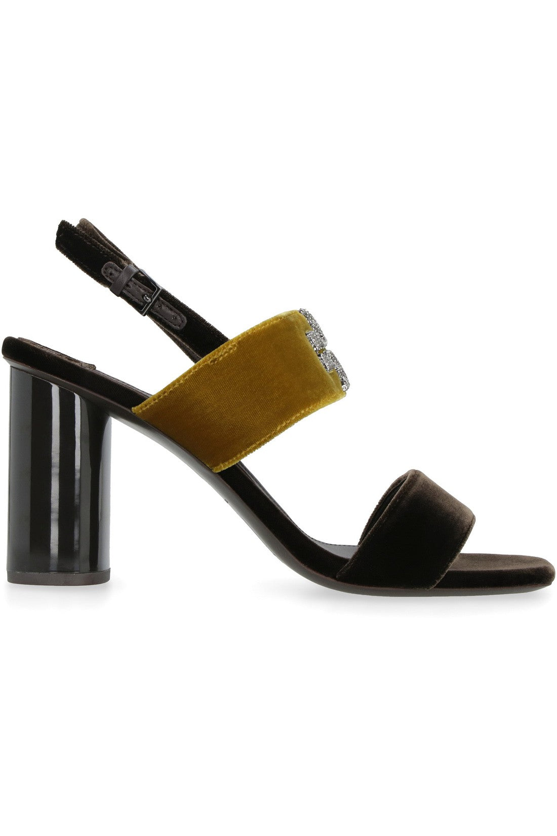 Tory Burch-OUTLET-SALE-Eleanor heeled velvet sandal-ARCHIVIST