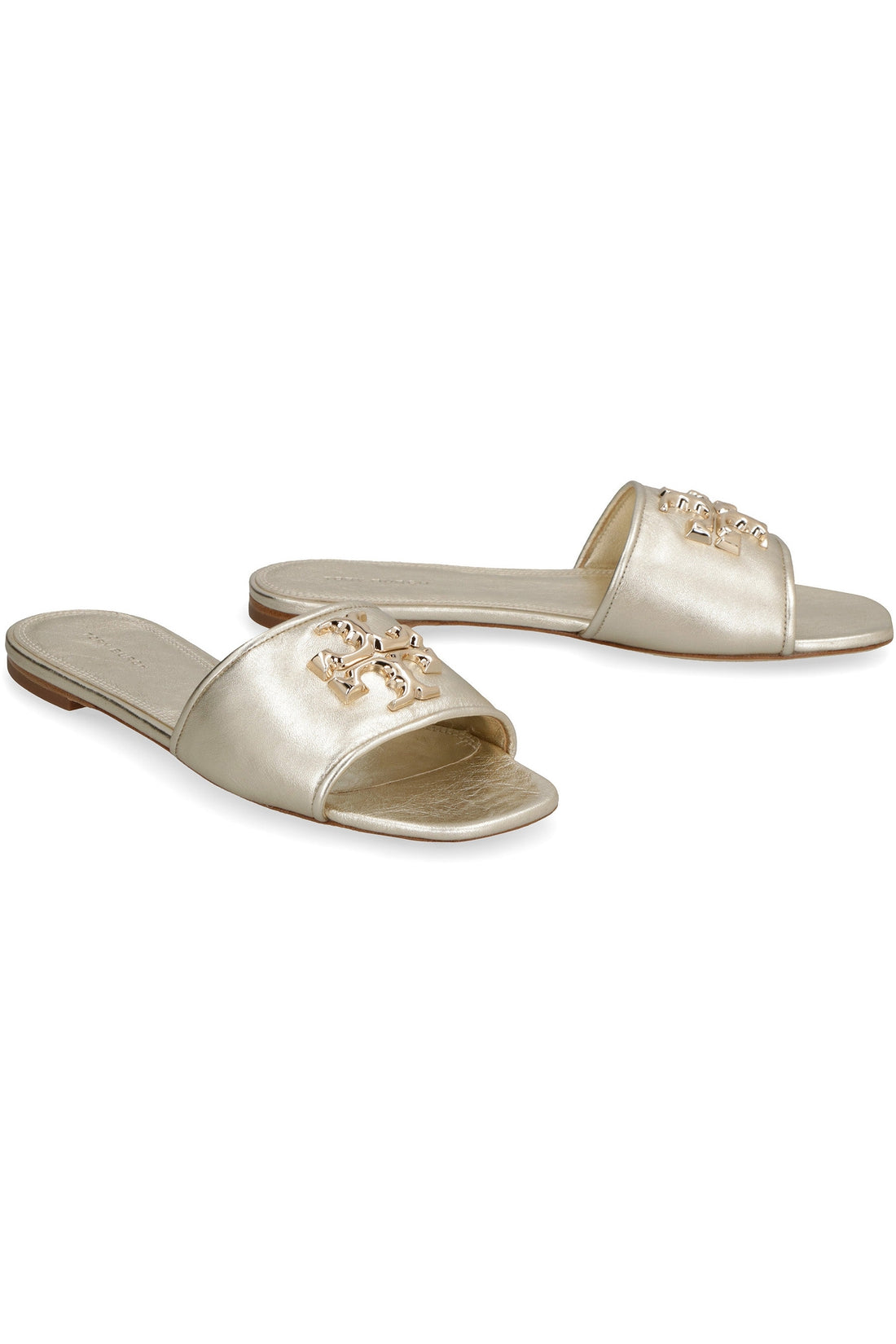 Tory Burch-OUTLET-SALE-Eleanor leather slides with logo-ARCHIVIST