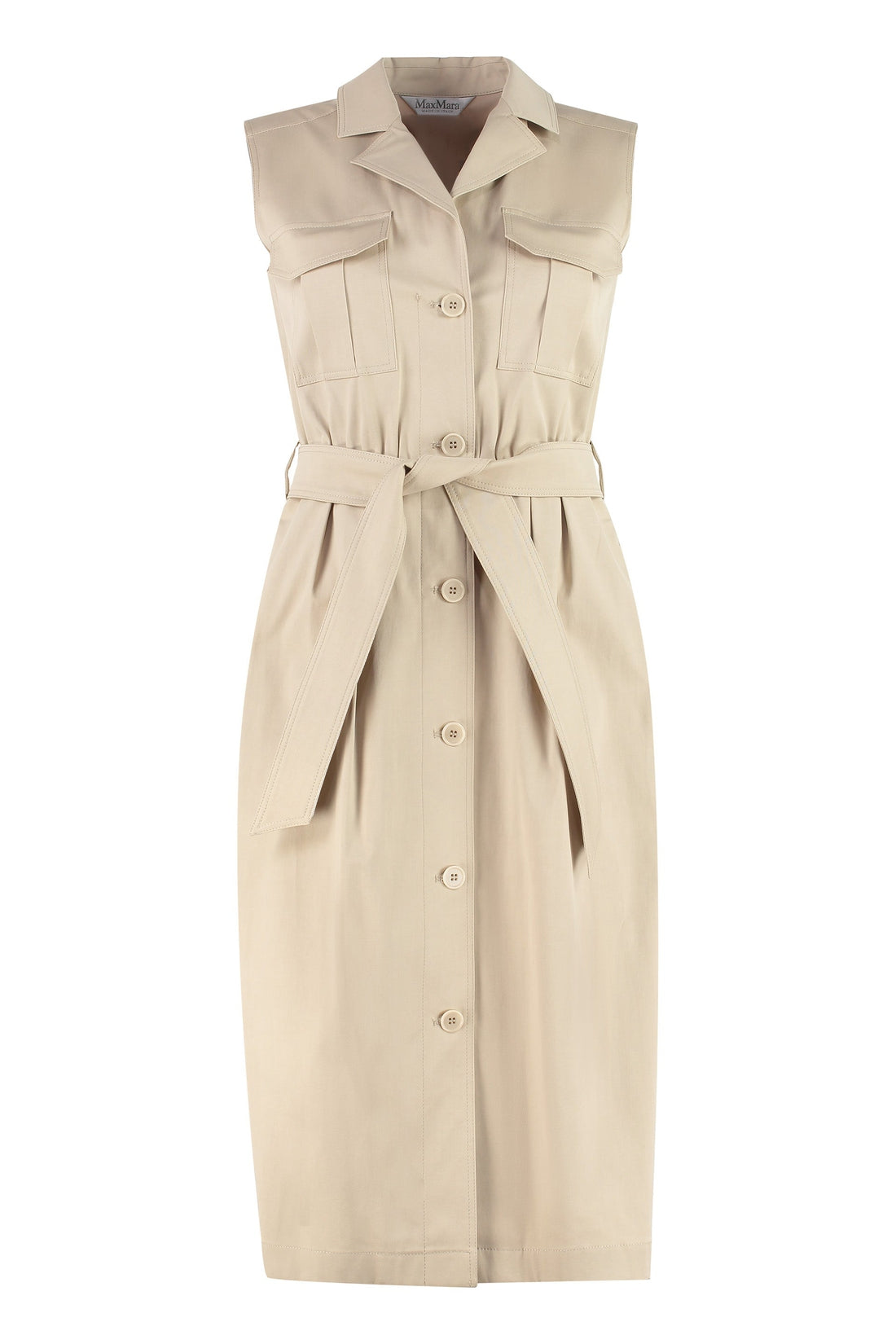 Max Mara-OUTLET-SALE-Elica belted cotton shirtdress-ARCHIVIST
