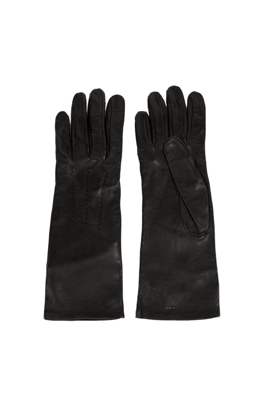 Burberry-OUTLET-SALE-Embossed Logo Leather Gloves-ARCHIVIST