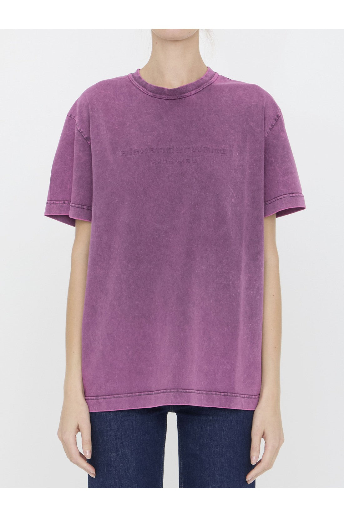 Alexander Wang-OUTLET-SALE-Embossed logo t-shirt-ARCHIVIST