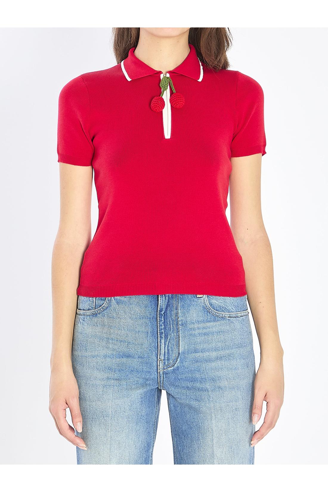 Valentino Garavani-OUTLET-SALE-Embroidered Cherry polo-ARCHIVIST