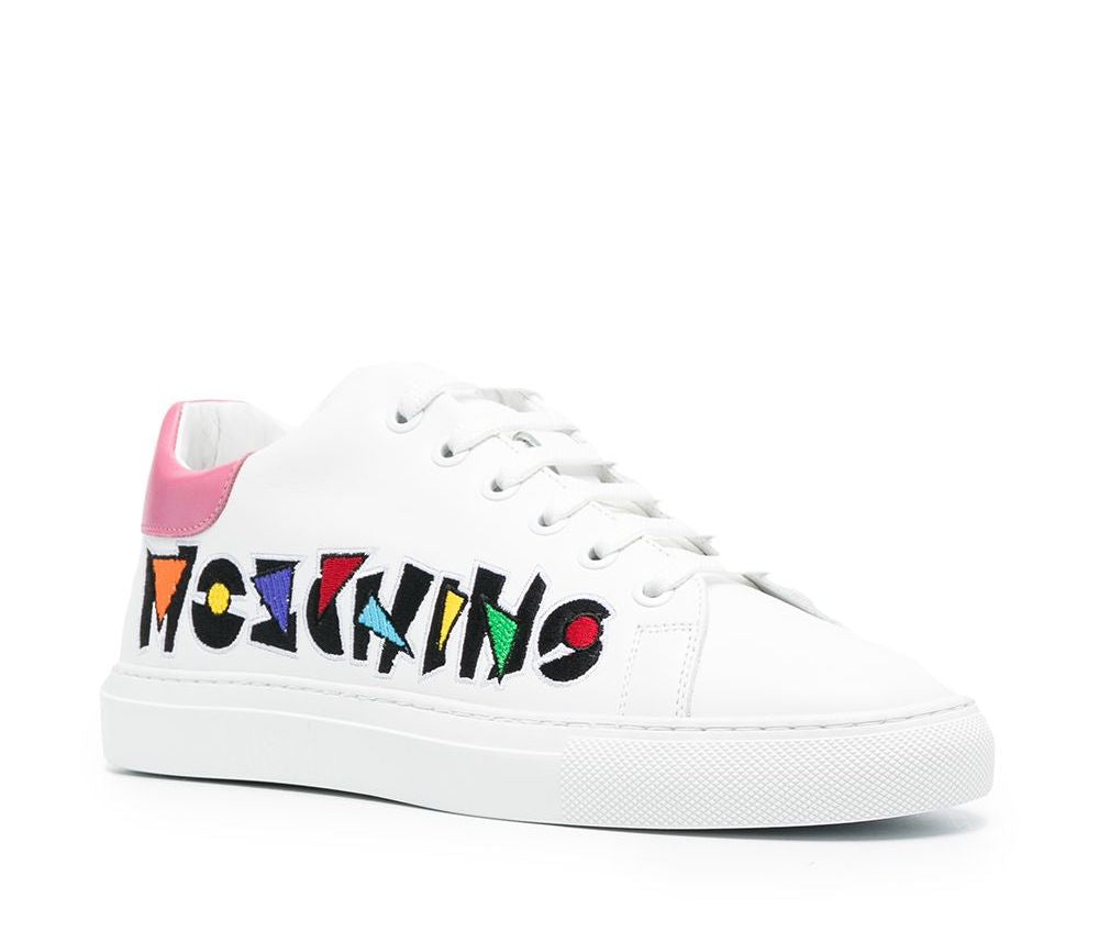 Moschino-OUTLET-SALE-Embroidered Logo Sneakers-ARCHIVIST